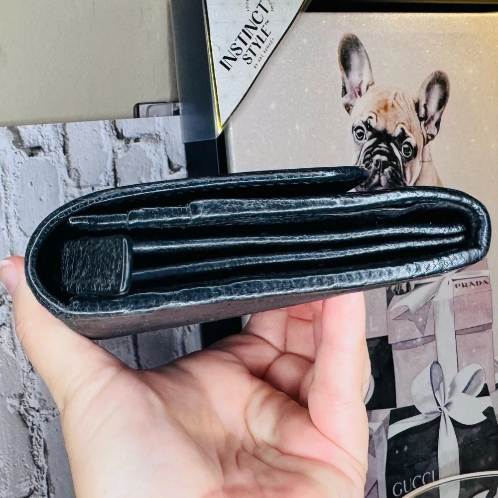 Bvlgari Black Canvas Long bifold Wallet with zipper pouch - Afordable Luxury - Picture 9 of 17